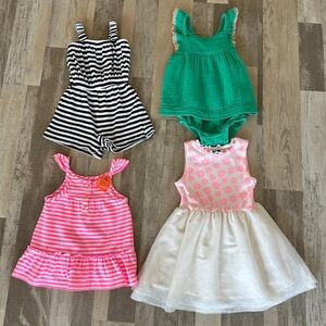 Cat and Jack Old Navy Spring Set of Four Baby Dresses and Rompers 18-24 Months
